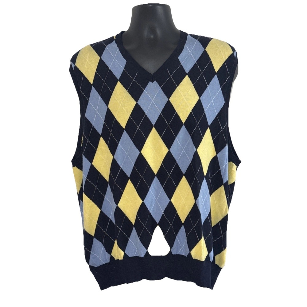 Polo Ralph Lauren Diamond Argyle Men's Vest XL Made With Italian Yarn